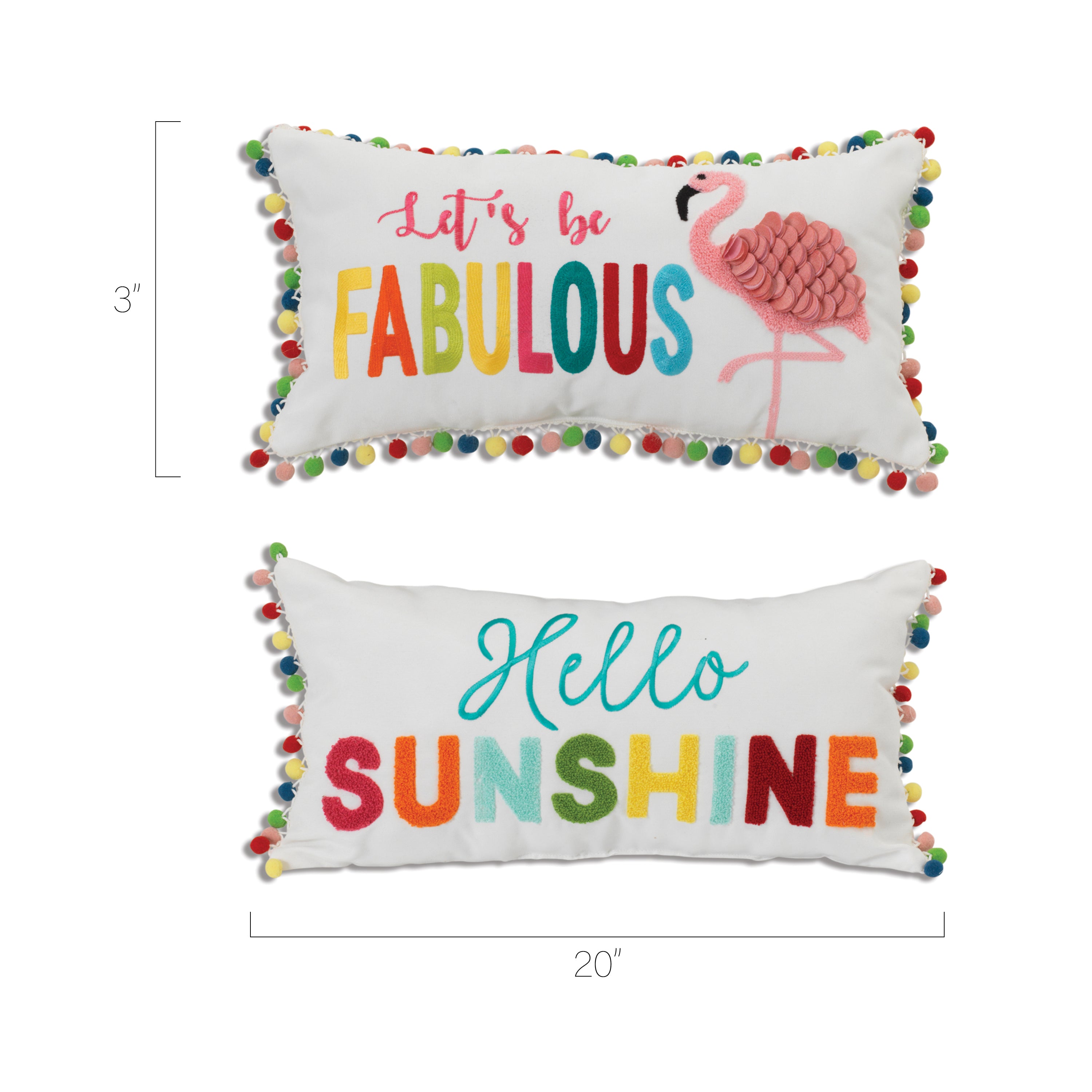 Vibrant 20 Inch Fabric Spring Pillows Set of 2